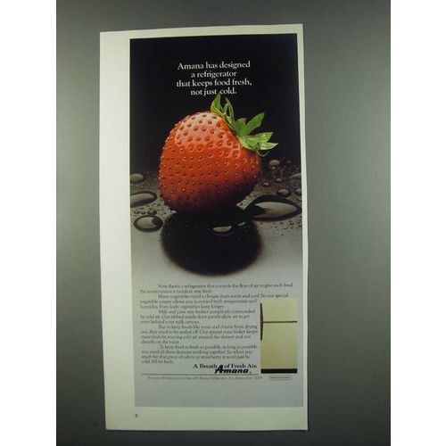 1984 Amana Refrigerator Ad - Keeps Food Fresh