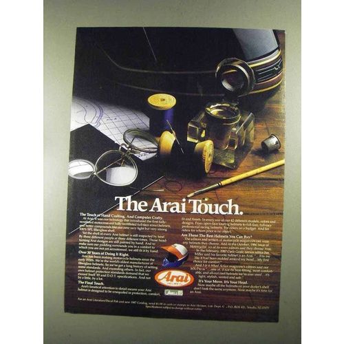 1987 Arai Helmets Ad - The Arai Touch