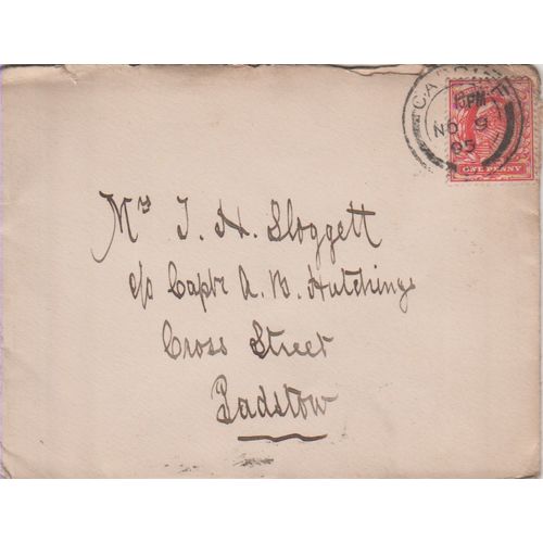 GB 1905 cover Cardiff to Padstow with nice EdVII 1d Red stamp see others