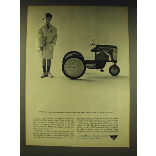 1963 AMF Junior Tractor Ad - One of our young inspectors just checked out