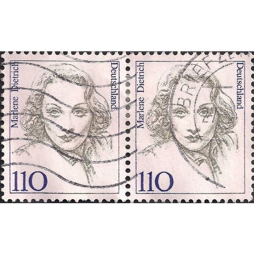 GERMANY, WOMEN, Marlene Dietrich 1901-1992, pair, blue 1997, 110pf