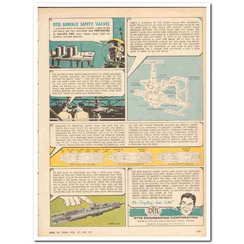 OTIS ENGINEERING CORP 1959 Surface Safety Valves pilot oil vintage ad