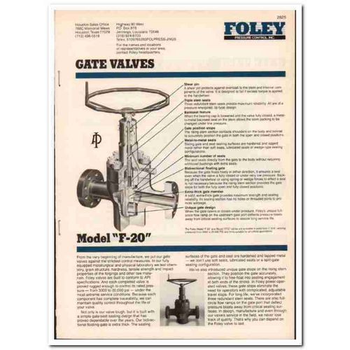 Foley Pressure Control Inc 1983 Vintage Catalog Oil Blowout Preventers