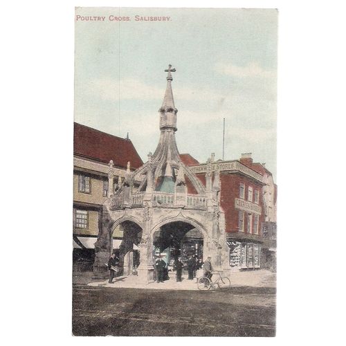 POULTRY CROSS, SALISBURY, WILTSHIRE unused antique postcard by F, Futcher =