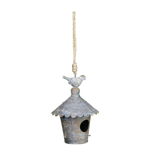 Vogelhaus zum hängen aus Metall - rund