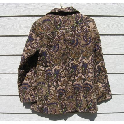 Womens Coldwater Creek Blazer Jacket M Medium 41 Chest Paisley Tan