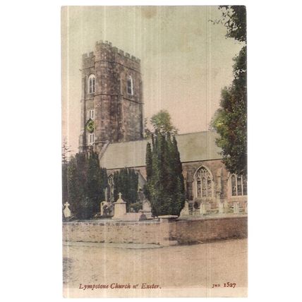 LYMPSTONE CHURCH nr. EXETER DEVON used antique postcard by J Welch 1906 pm =
