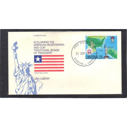 FDC Int'l Liberia Honoring USA Bicentennial (Cachet-U/A) CV01072