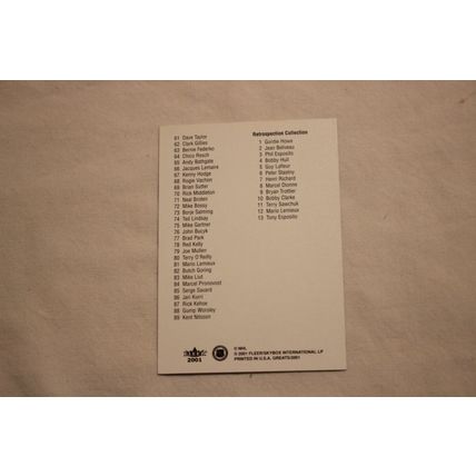 2001 Fleer HOCKEY GREATS SET OF 90 CARDS