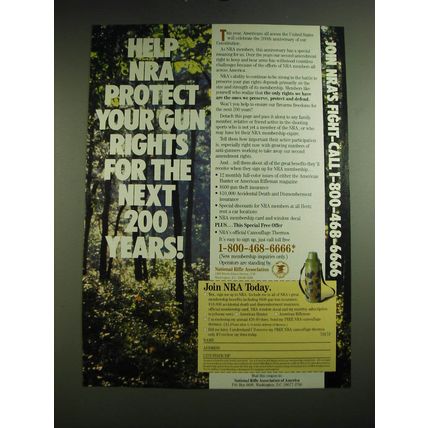 1987 NRA National Rifle Association Ad - Help NRA Protect Your Gun Rights
