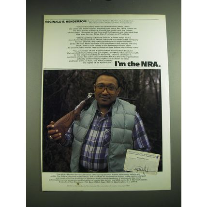 1987 NRA National Rifle Association Advertisement - Reginald B. Henderson