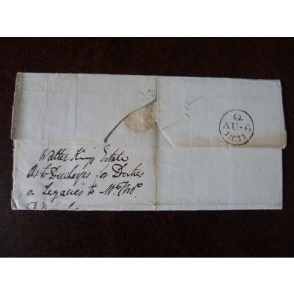 1831 GB Postal History Bewdley 10d mileage rate cover Bury London Q date cancel