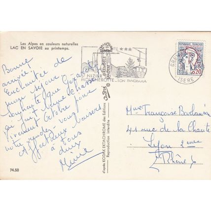Lac en Savoie France Postcard posted 1964 VGC