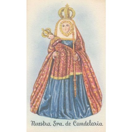 Our Lady Of Candelaria De Nuestra Senora Antique Spanish Religious Card