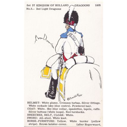 Kingdom Of Holland Dragoons 2nd Light Napoleonic War Uniform PB Postcard
