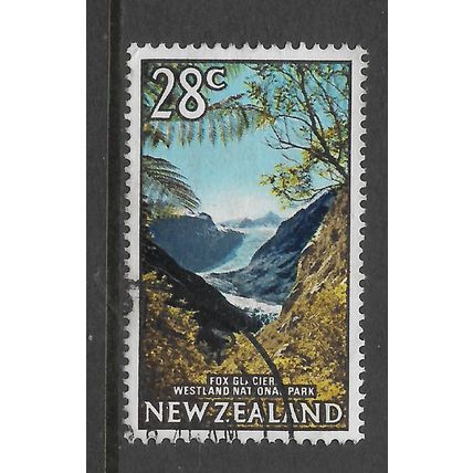 NEW ZEALAND 1968 28c FOX GLACIER WESTLAND NATIONAL PARK SG 878 FINE USED#