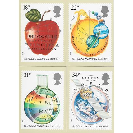 GB 1987 March PHQ M set of 4 Sir Isaac Newton