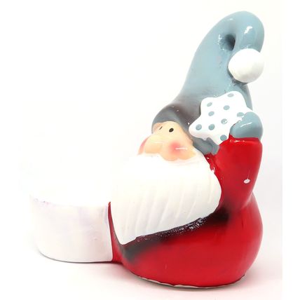 Christmas Santa Claus Tealight Holder Ceramic 12 CM