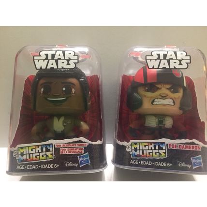 2 New Star Wars Mighty Muggs Figures - Poe Dameron & Finn