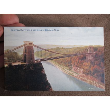 Photochrom Postcard - Clifton Suspenson Bridge, Bristol - Avon