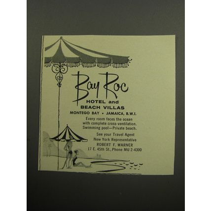 1957 Bay Roc Hotel Advertisement - Bay Roc Hotel and Beach Villas