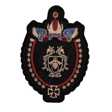 Sew On Bee Badge Embroidered and Metal Centre Crest Bumble Patch Detailed P636
