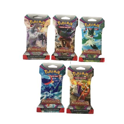 5 New Pokemon Scarlet & Violet Paldea Evolved Booster Packs - 50 Total Cards