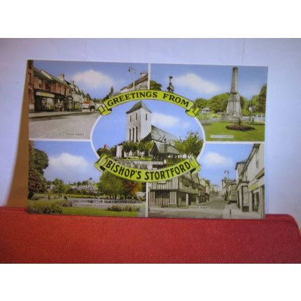 multiview, BISHOP'S STORTFORD, HERTFORDSHIRE unused vintage postcard #