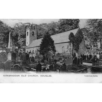 Kirkbraddan Old Church - Douglas - Isle of Man Postcard 1906 - Gravestones