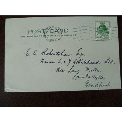 1920 GB KGV 1929 postcard local history interest Harrogate cancel Bradford SG434