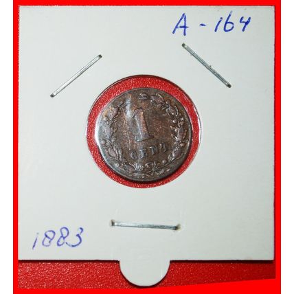 2 SOLD~RAMPANT LION (1877-1900): NETHERLANDS★ 1 CENT 1883! ★LOW START★NO RESERVE