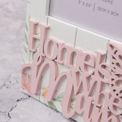 Sophia Home is Where Mum Is Photo Frame 24 CM Pastel Gift Mothers Day Wooden