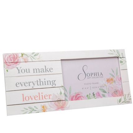 Sophia Photo Frame Wooden You Make Everything Lovelier 12.5 CM Gift Home Decor