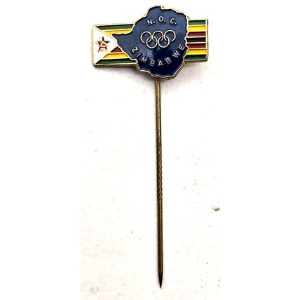 1984 Los Angeles Olympics Zimbabwe Stick Pin Pinback Brooch (K6D)