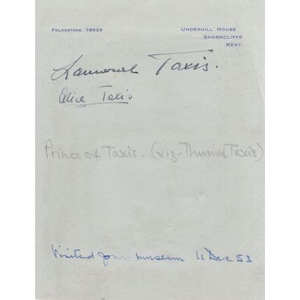 Underhill Haunted House Shorncliffe Kent 1950s Prince Hand Signed Letter