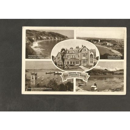 Postcard Cornwall Falmouth The Gwendra Hotel