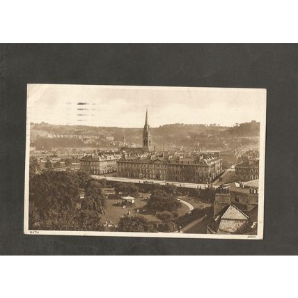 Genealogy Postcard Miss J McMeikan 28 Stanley Rd Oxford 1931 Pratts hotel Bath