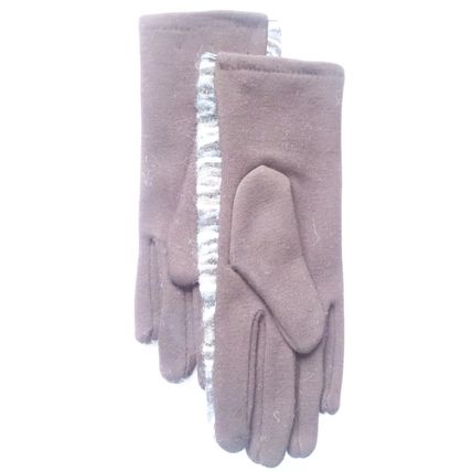 Equilibrium Ladies Grey Swirls Gloves with Black Buttons & Back Christmas Gift