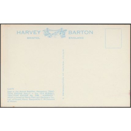 1914 Burrell Traction Engine No 3586 "Warrior", c.1960s - Harvey Barton Postcard
