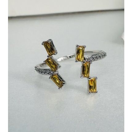 Bomb Party Sz9 BP Ring Fashion Jewelry RBP Sunset Cluster Split Rhodium P Band