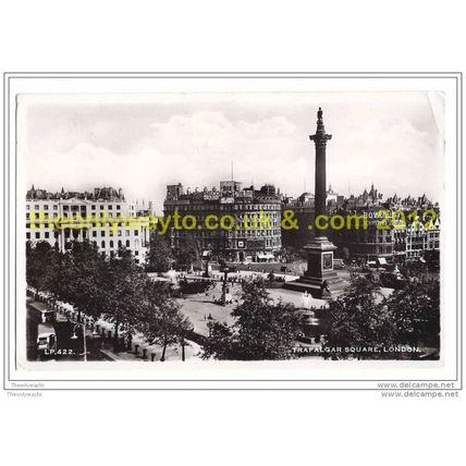 TRAFALGAR SQUARE, LONDON, ENGLAND, 1948, Postcard