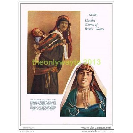 BEDUIN WOMAN & MOTHER &CHILD, ARABIA, BOOK ILLUSTRATION, c1930