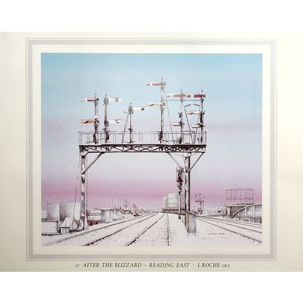 AFTER THE BLIZZARD - READING EAST, L.ROCHE, GWR, Book Illustration (Print), 1985
