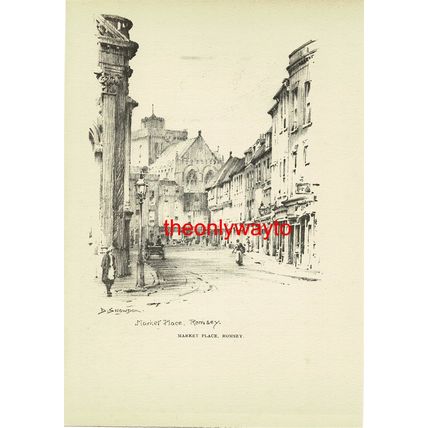 Market Place, Romsey, Hampshire, Book Illustration (Print), 1926