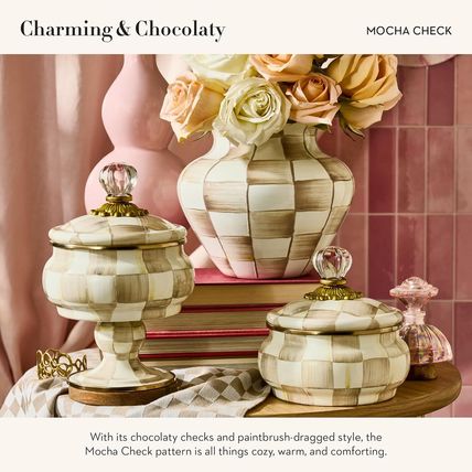 MACKENZIE-CHILDS Enamel Curiosity Pot, Decorative Container for Home Decor, Brow