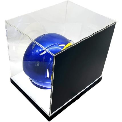 LED Lights Full Size Football Helmet Sneaker Mirror Memorabilia Storage Box Acry
