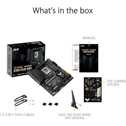 ASUS TUF GAMING B760-PLUS WIFI Intel B760 LGA 1700 ATX Motherboard, Ready for 14