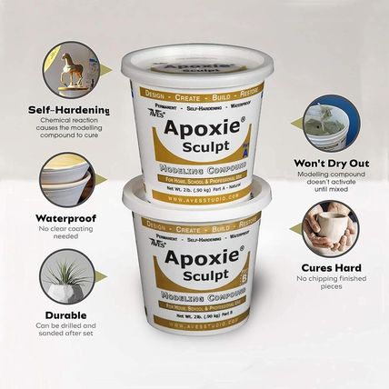 Apoxie Sculpt - 2 Part Modeling Compound (A & B) - 4 Pound, White/Stone White