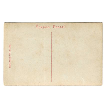 Postcard Argentina El Rio Gallegos river small boat men unposted