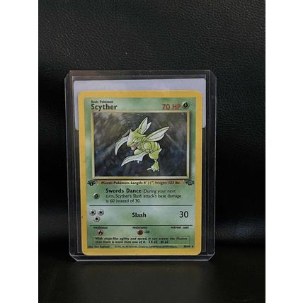 Scyther - 10/64 - Holo Rare - 1st Edition Jungle Pokemon Trading Card